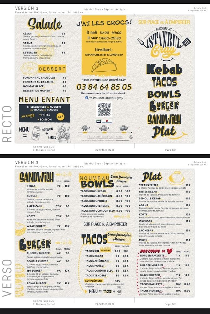 Istanbul Gray - Menu Image 1